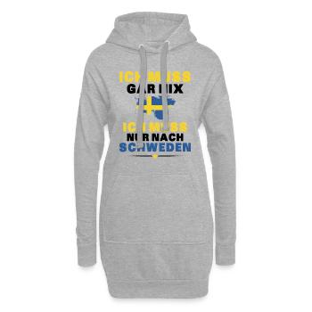 Ich Muss Gar Nix Ich Muss Nur Nach Schweden - Hoodie-Kleid - Grau meliert - Vorne