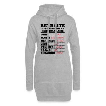 Retraite programme hebdomad retraite rigolo - Sweat-shirt à capuche long Femme - gris chiné - Devant