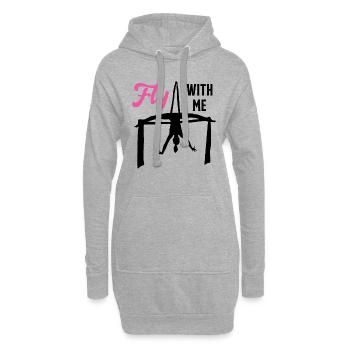 Voler avec moi Antenne en soie pour cirque - Sweat-shirt à capuche long Femme - gris chiné - Devant