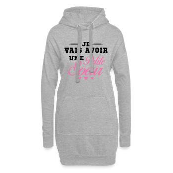 Je Vais Avoir Une Petite Sœur Cadeau Future Soeur - Sweat-shirt à capuche long Femme - gris chiné - Devant