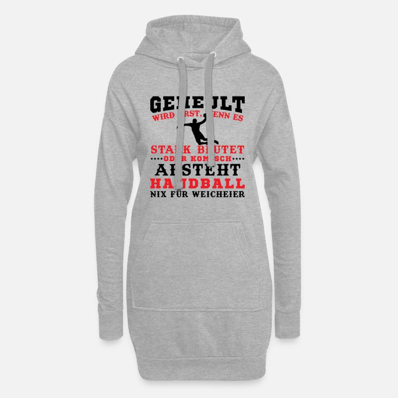 Handball Geheult wird Erst Wenn Es Stark Blutet - Hoodie-Kleid - Grau meliert