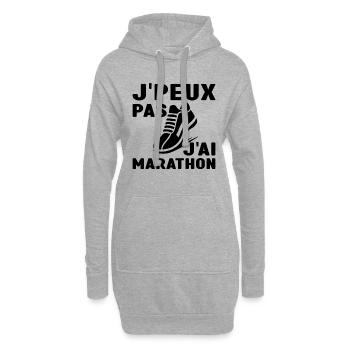 Je Peux Pas J'Ai Marathon Humour Marathon - Sweat-shirt à capuche long Femme - gris chiné - Devant