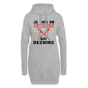 Je Suis Un Rameur qui déchire Humour Avironneur - Sweat-shirt à capuche long Femme - gris chiné - Devant