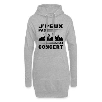 Je Peux Pas J'Ai Concert Musique Cadeau Musicien - Sweat-shirt à capuche long Femme - gris chiné - Devant