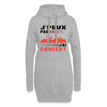 Je Peux Pas J'Ai Concert Musique Cadeau Musicien - Sweat-shirt à capuche long Femme - gris chiné - Devant