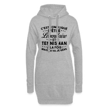 Légendaire Et Tennisman Cadeau Tennis Drôle - Sweat-shirt à capuche long Femme - gris chiné - Devant