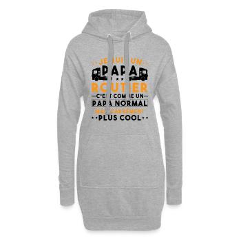 je suis un papa routier / humour papa routier - Sweat-shirt à capuche long Femme - gris chiné - Devant