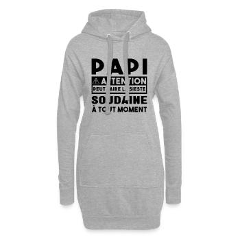 Papi Peut Faire La Sieste Soudaine Grand Pères - Sweat-shirt à capuche long Femme - gris chiné - Devant