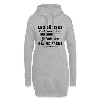 Enfant Humour Futur Grand Frère Cadeau pour frères - Sweat-shirt à capuche long Femme - gris chiné - Devant
