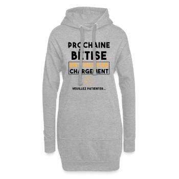 Cadeau drôle enfant Bêtise en cours de chargement - Sweat-shirt à capuche long Femme - gris chiné - Devant