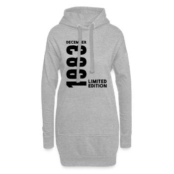Anniversaire homme femme I Décembre 1983 - Sweat-shirt à capuche long Femme - gris chiné - Devant