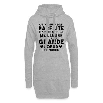 Je suis la meilleure grande soeur du monde - Sweat-shirt à capuche long Femme - gris chiné - Devant