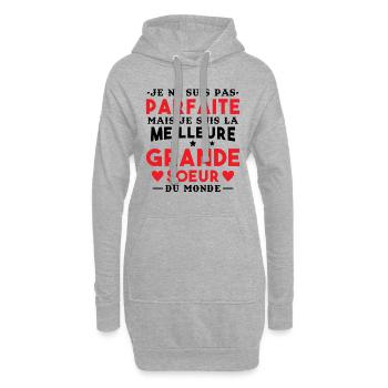 Je suis la meilleure grande soeur du monde - Sweat-shirt à capuche long Femme - gris chiné - Devant