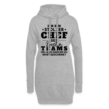 Stolzer Chef Des Besten Teams Shirt Geschenkt Fun - Hoodie-Kleid - Grau meliert - Vorne