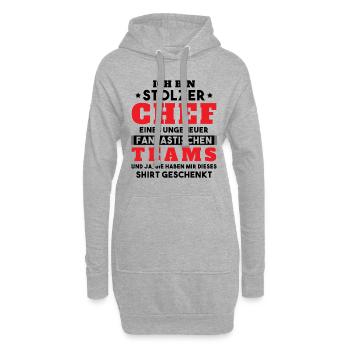 Ich bin Stolzer Chef Geschenkidee - Hoodie-Kleid - Grau meliert - Vorne