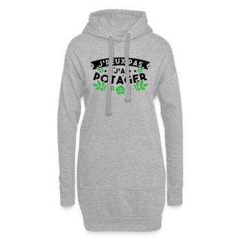 J'Peux pas J'ai Potager Cadeau De Jardinage Drole - Sweat-shirt à capuche long Femme - gris chiné - Devant