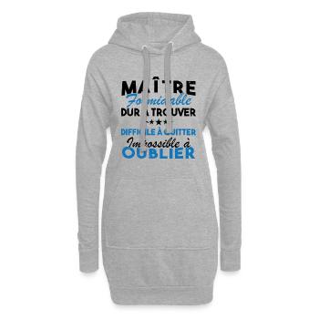 Maître formidable, Cadeau Maître école - Sweat-shirt à capuche long Femme - gris chiné - Devant