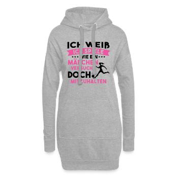 Fußball Sport Mädchen Geschenk - Hoodie-Kleid - Grau meliert - Vorne