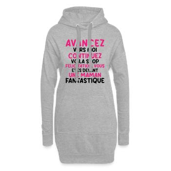 Femme Humour Super Cadeau Pour Maman Marrant Fille - Sweat-shirt à capuche long Femme - gris chiné - Devant