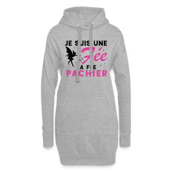 Je suis une fée la fée pachier Cadeau Humoristique - Sweat-shirt à capuche long Femme - gris chiné - Devant