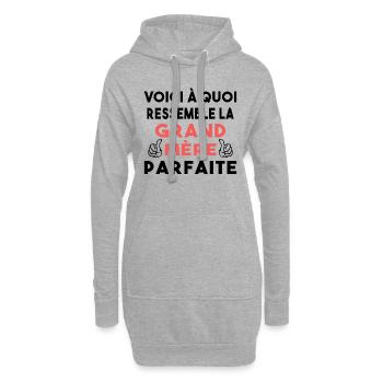 Grand Mère Parfaite Mémère Mémé Mamie Bonne Maman - Sweat-shirt à capuche long Femme - gris chiné - Devant