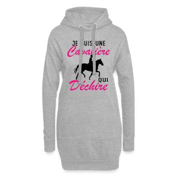 Ich bin ein Reiter, der Geschenke zerreißt - Hoodie-Kleid - Grau meliert - Vorne
