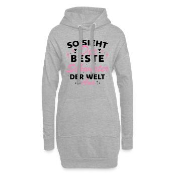 Beste Schwester der Welt Lustige beste Schwester - Hoodie-Kleid - Grau meliert - Vorne
