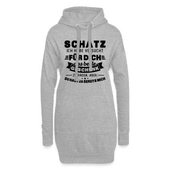 Schatz ich hab versucht für dich das beste - Hoodie-Kleid - Grau meliert - Vorne