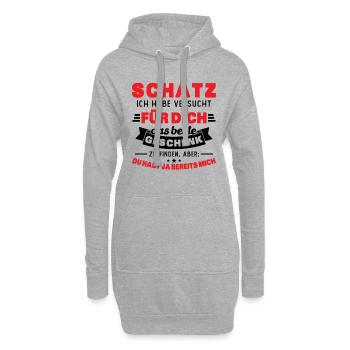 Schatz ich hab versucht für dich das beste - Hoodie-Kleid - Grau meliert - Vorne
