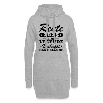 Rente 2025 - Eine Legende Verlässt Das Gelände - Hoodie-Kleid - Grau meliert - Vorne