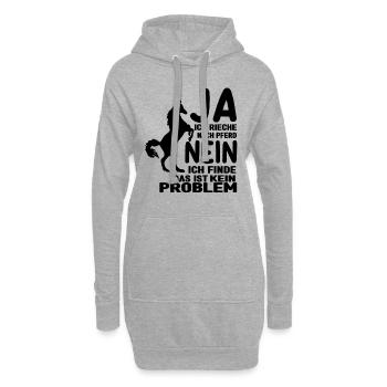 Ja ich rieche wie ein Pferd Sprücheklopfer Frauen - Hoodie-Kleid - Grau meliert - Vorne