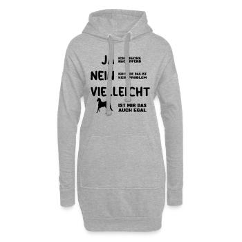 Ja ich rieche wie ein Pferd Sprücheklopfer Frauen - Hoodie-Kleid - Grau meliert - Vorne