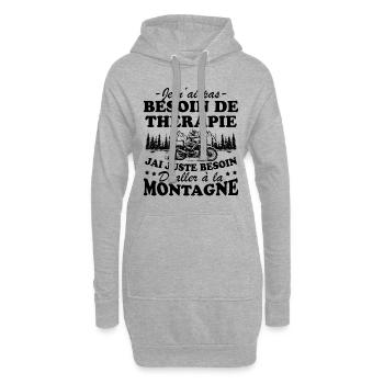 J'ai juste besoin d'aller à la Montagne Humour - Sweat-shirt à capuche long Femme - gris chiné - Devant