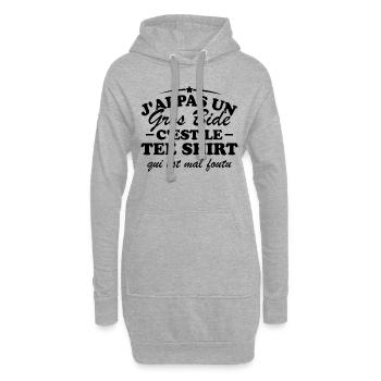 J'ai pas un gros bide - Sweat-shirt à capuche long Femme - gris chiné - Devant