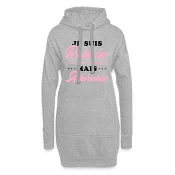 Râleuse Mais Adorable Cadeau Humour Personnalisé - Sweat-shirt à capuche long Femme - gris chiné - Devant