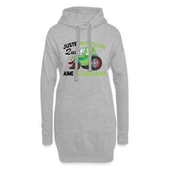 Juste Un Garçon Qui Aime Les Tracteurs Agriculteur - Sweat-shirt à capuche long Femme - gris chiné - Devant