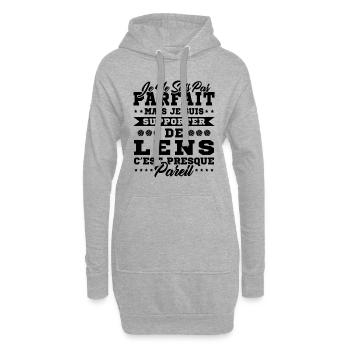 Geschenkidee für Lens-Unterstützer - Hoodie-Kleid - Grau meliert - Vorne