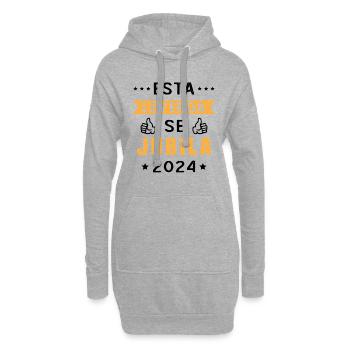Cette légende prend sa retraite en 2024 - Sweat-shirt à capuche long Femme - gris chiné - Devant