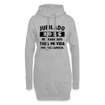 Retraité en 2025 / Retraité 2025 Cadeau Humour - Sweat-shirt à capuche long Femme - gris chiné - Devant
