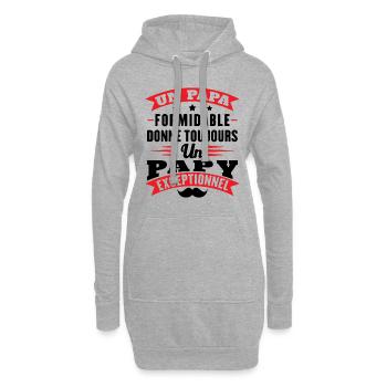 Toller Papa gibt Opa immer Außergewöhnliches - Hoodie-Kleid - Grau meliert - Vorne