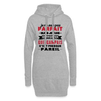 Nicht perfekt, aber ich bin ein Guingamp-Fan - Hoodie-Kleid - Grau meliert - Vorne