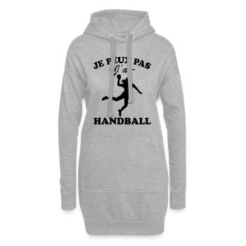 Je peux pas j'ai Handball - Sweat-shirt à capuche long Femme - gris chiné - Devant