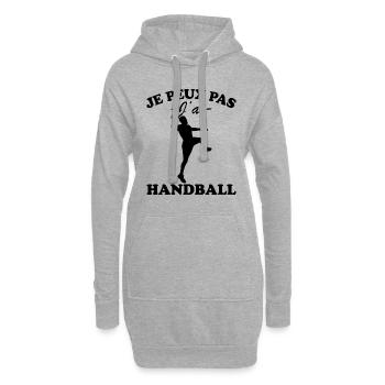 Je peux pas j'ai Handball - Sweat-shirt à capuche long Femme - gris chiné - Devant
