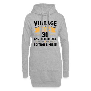 30 Jahre 1994 Vintage Jubiläumsgeschenk - Hoodie-Kleid - Grau meliert - Vorne
