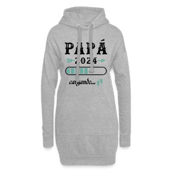 Papa 2024 Chargement Cadeau Futur Père - Sweat-shirt à capuche long Femme - gris chiné - Devant