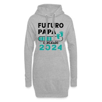 Futur Pape 2024 - Sweat-shirt à capuche long Femme - gris chiné - Devant
