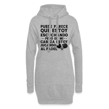 Mais dans ma tête, je joue au paddle-tennis - Sweat-shirt à capuche long Femme - gris chiné - Devant