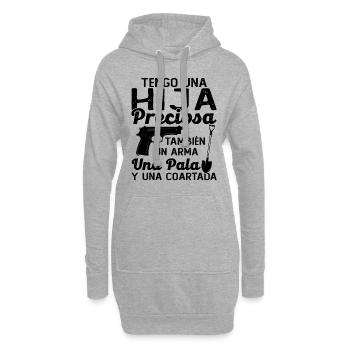 Eine schöne Tochter, eine Waffe, eine Schaufel und ein Alibi - Hoodie-Kleid - Grau meliert - Vorne