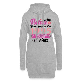 30 Jahre Geburtstagsgeschenk Frau aus dem Jahr 1995 - Hoodie-Kleid - Grau meliert - Vorne