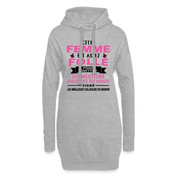Mad Woman verlässt Kollegen - Hoodie-Kleid - Grau meliert - Vorne